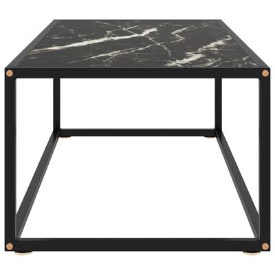 vidaXL Sohvapöytä musta mustalla marmorilasilla 100x50x35 cm