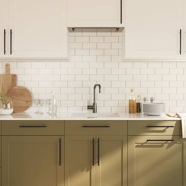 vidaXL Kaapin kahvat 5 kpl musta 192 mm ruostumaton teräs