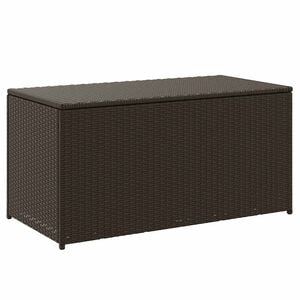 vidaXL Puutarhan s&auml;ilytyslaatikko polyrottinki 100x50x50 cm ruskea