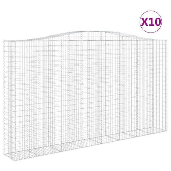 vidaXL Kaarevat kivikorit 10 kpl 400x50x220/240 cm galvanoitu rauta