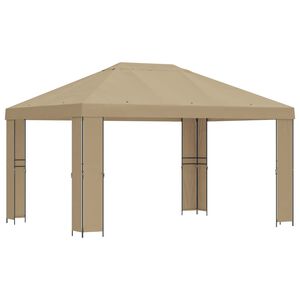 vidaXL Huvimaja 4 &times; 3 m Beige Polyesteri ja ter&auml;s 190 gsm