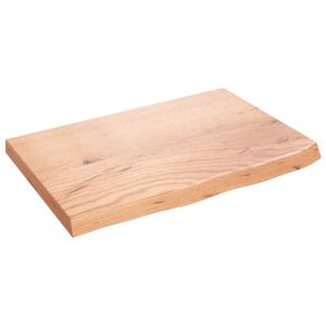 vidaXL P&ouml;yt&auml;levy vaaleanruskea 60x40x(2-4) cm k&auml;sitelty t&auml;ystammi