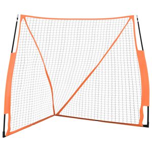 vidaXL Kannettava pes&auml;palloverkko oranssi/musta 183x182x183 cm ter&auml;s