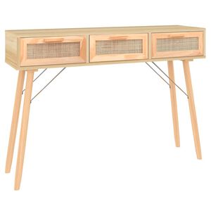vidaXL Konsolip&ouml;yt&auml; ruskea 105x30x75 cm t&auml;ysi m&auml;nty ja rottinki