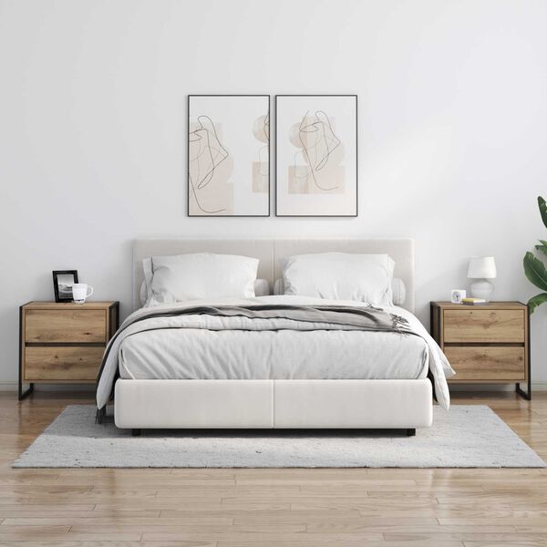 vidaXL Y&ouml;p&ouml;yt&auml; 2 pcs Taidekoivu 50 x 39.5 x 50 cm Tekninen puu