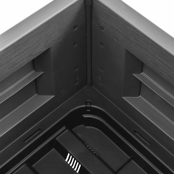 vidaXL Korotettu kukkalaatikko PP kivenharmaa 43x43x35 cm