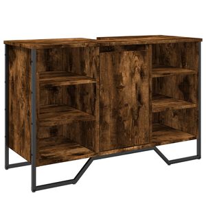 vidaXL Kylpyhuoneen pesuallaskaappi savutammi 91x35x60 cm tekninen puu