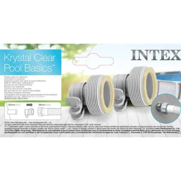 Intex Adapterit B 2 kpl letkuille 32 - 38 mm