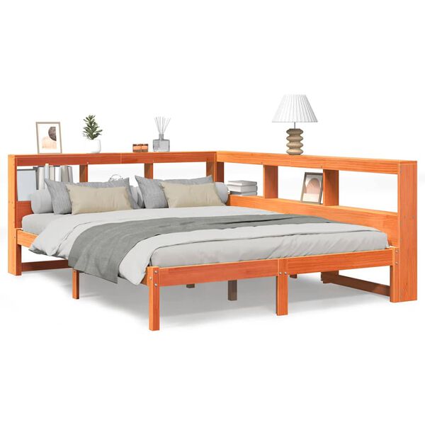 vidaXL S&auml;nky kirjahyllyll&auml; ei patjaa vahanrusk. 160x200 cm t&auml;ysi m&auml;nty