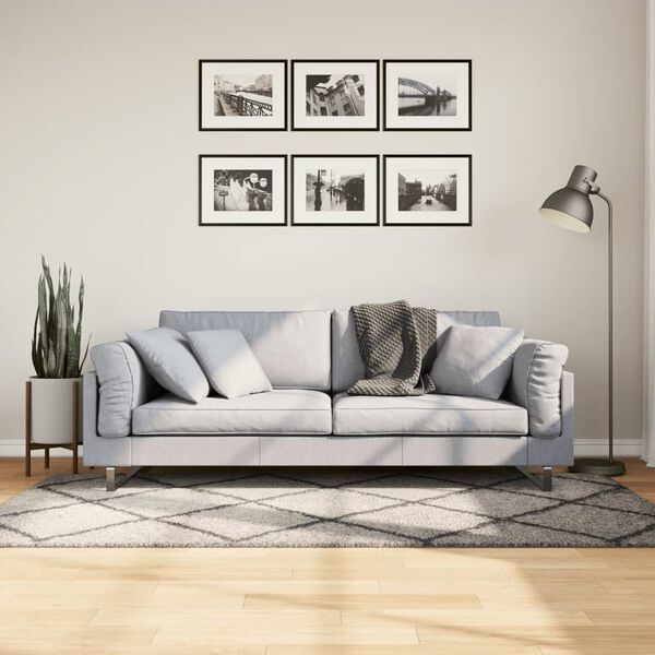 vidaXL P&ouml;rr&ouml;matto PAMPLONA korkeanukka moderni beige/antras 100x200 cm
