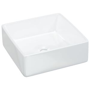 vidaXL Pesuallas valkoinen 37x37x13 cm keraaminen