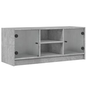vidaXL TV-taso lasiovilla betoninharmaa 102x37x42 cm