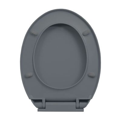 vidaXL WC-istuin pehmeästi sulkeutuva pikakiinnityksellä harmaa soikea