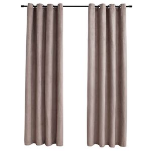 vidaXL Pimennysverhot metallirenkailla 2 kpl ruskeanharmaa 140x175 cm