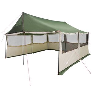 vidaXL Perhe Teltta Vihre&auml; 450 x 400 x 265 cm Polyesteri ja ter&auml;s