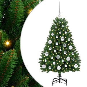 vidaXL Tekojoulukuusi 120 cm 150 LEDi&auml; L&auml;mpim&auml;n Valkoinen PVC ja ter&auml;s