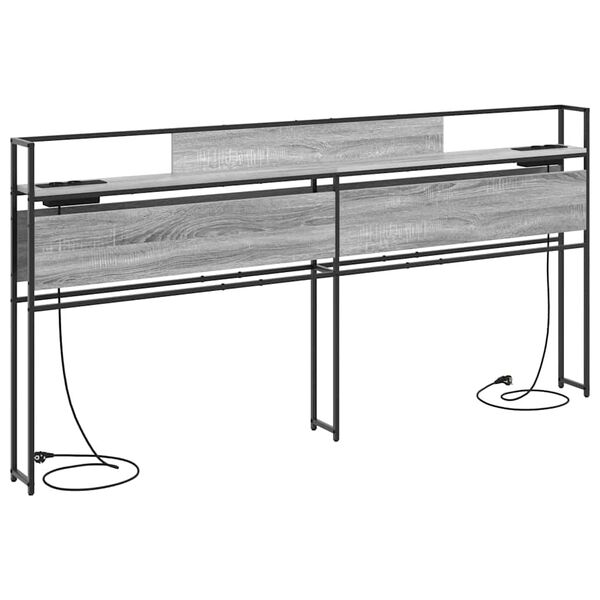 vidaXL S&auml;ilytysp&auml;&auml;ty hyllyll&auml; Harmaa sonoma 180 cm Tekninen puu