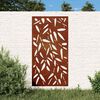 vidaXL Puutarhasein&auml;koriste 105x55 cm corten ter&auml;s bambunlehtikuvio