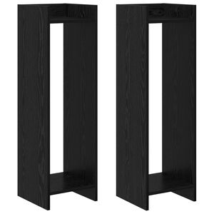 vidaXL Kasviteline hyllyll&auml; Musta Tammi 30 x 30 x 100 cm K&auml;sitelty puu