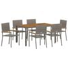 vidaXL Piharuokailu setti 7 pcs Harmaa polyrottinki