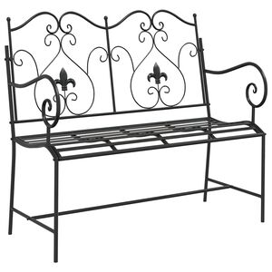 vidaXL Puutarhapenkki 2 -Seater 104 x 54 x 93 cm Ter&auml;s Musta