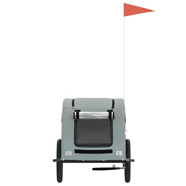 vidaXL Lemmikinkuljetuskärry pyörään harmaa kangas ja rauta