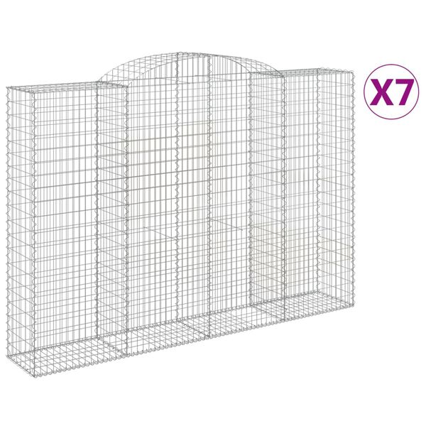vidaXL Kaarevat kivikorit 7 kpl 300x50x200/220 cm galvanoitu rauta