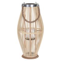 H&S Collection Lyhty 24x48 cm luonnollinen bambu