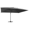 vidaXL Aurinkovarjo cantilever LED/alumiinitolppa 400x300 cm antras.