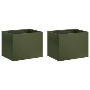 vidaXL Puutarha ruukku 2 kpl Oliivinvihre&auml; 40 x 30 x 30 cm