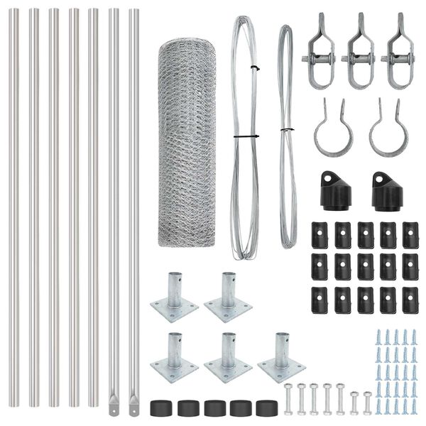 vidaXL Aitalatu Hopea 10 x 0,6 m (13 mm verkko) Teräs