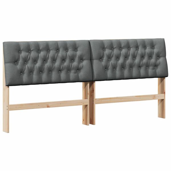 vidaXL Verhoiltu s&auml;ngynp&auml;&auml;ty Tumma harmaa 200 cm Massiivinen m&auml;nty