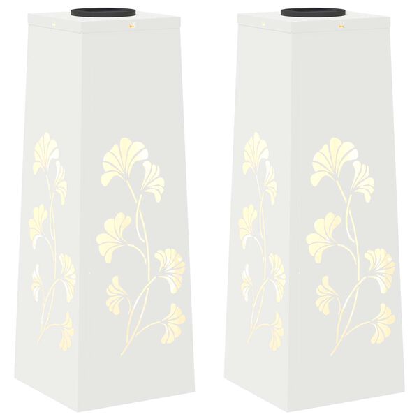 vidaXL Aurinko LED-polkuvalo 2 pcs Valkoinen Kylm&auml;valssattu ter&auml;s