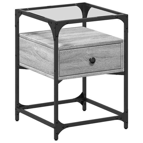 vidaXL Y&ouml;p&ouml;yt&auml; harmaa Sonoma 40x40x55 cm tekninen puu