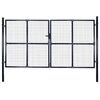 vidaXL Verkkoportti puutarhaan galvanoitu ter&auml;s 300x175 cm harmaa