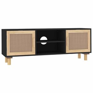 vidaXL TV-taso musta 105x30x40 cm t&auml;ysi m&auml;nty ja luonnonrottinki
