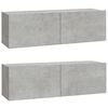 vidaXL TV-sein&auml;kaapit 2 kpl betoninharmaa 100x30x30 cm tekninen puu