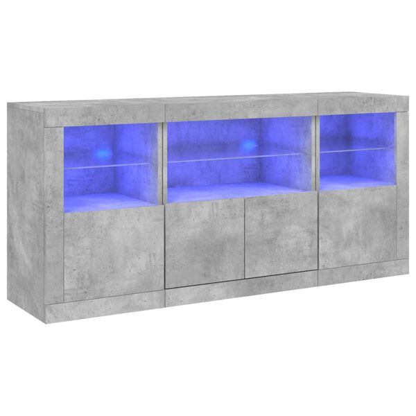 vidaXL Senkki LED-valoilla betoninharmaa 142,5x37x67 cm