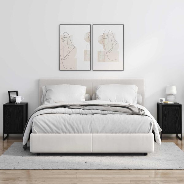 vidaXL Y&ouml;p&ouml;yt&auml; Musta tammi. 39,5 x 30 x 50 cm Tekninen puu