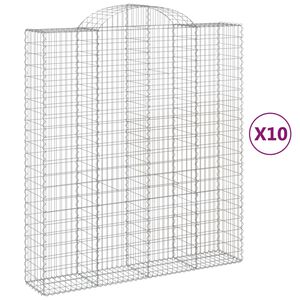vidaXL Kaarevat kivikorit 10 kpl 200x50x220/240 cm galvanoitu rauta