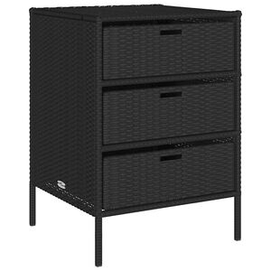 vidaXL Puutarhan s&auml;ilytyskaappi musta 55x59x80 cm polyrottinki