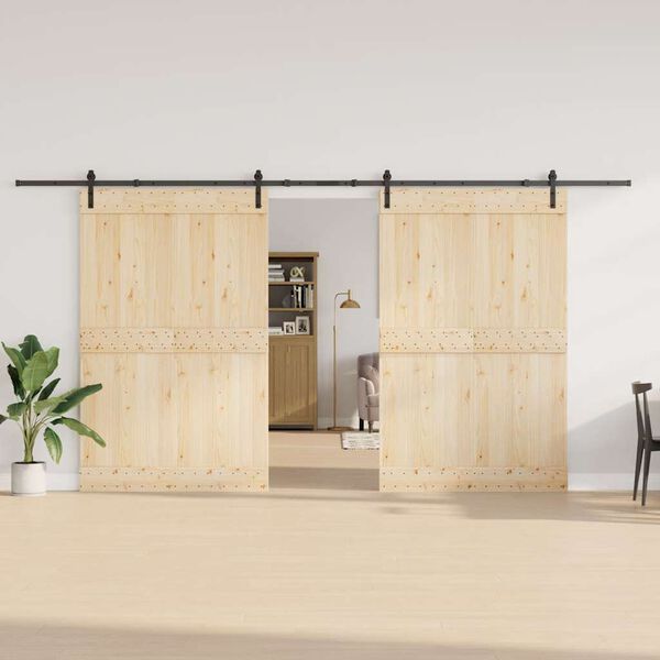 vidaXL Liukuovi Hardware Kit 427 cm Ter&auml;s Musta