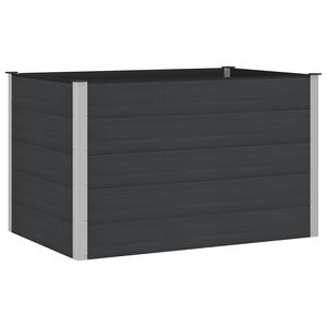 vidaXL Puutarhan Korotettu Kukkalaatikko Musta 150 x 100 x 91 cm