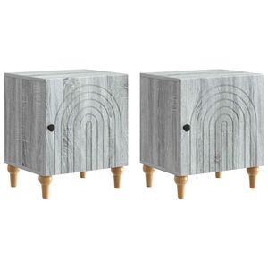 vidaXL Y&ouml;p&ouml;yt&auml;kaappi 2 pcs Harmaa sonoma 43 x 34,5 x 50 cm