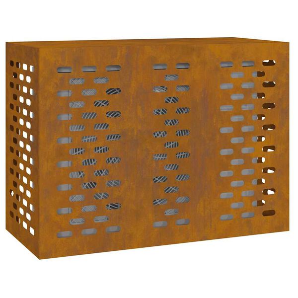 vidaXL Ilmastointilaitteen suoja Ruosteinen 110 x 50 x 80 cm