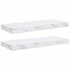 vidaXL Sein&auml;hylly 2 kpl Valkoinen marmori 60 x 23,5 x 3,8 cm