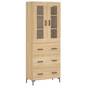 vidaXL Kaappi Sonoma tammi 69,5x34x180 cm tekninen puu