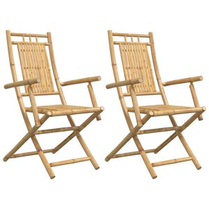 vidaXL Kokoontaitettavat tuolit 2 kpl 53x66x99 cm bambu