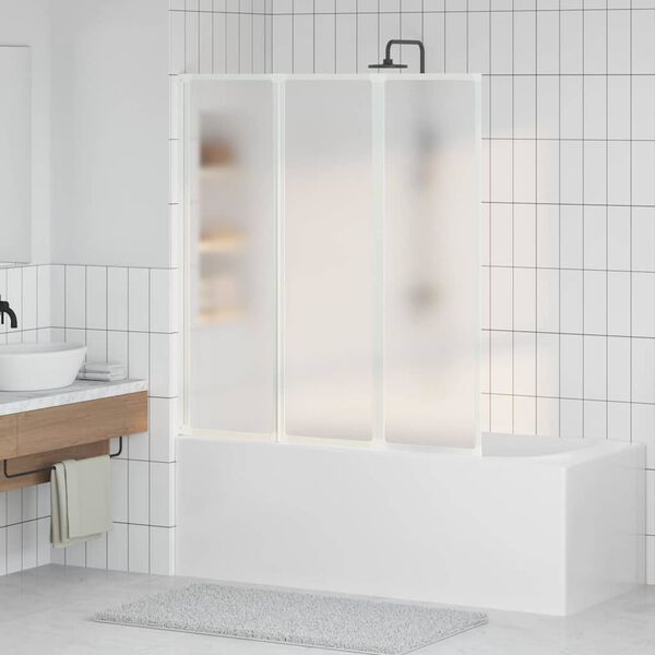 vidaXL Kylpyhuoneen suihkuverho Huurrettu 132 x 140 cm