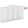 vidaXL Kaarevat kivikorit 10 kpl 300x50x160/180 cm galvanoitu rauta